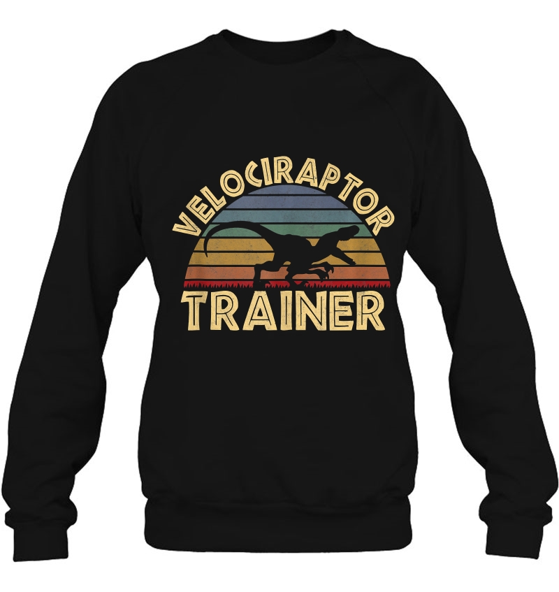 Velociraptor Trainer Vintage Sunset Dinosaur Sweatshirt