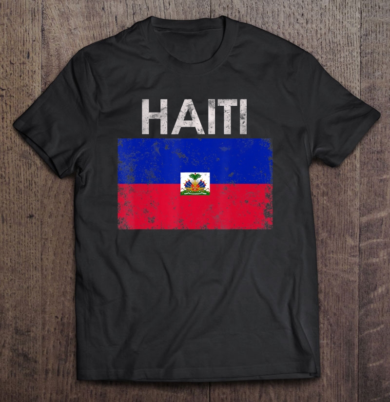 Vintage Haiti Haitians Flag Pride Gift Shirt