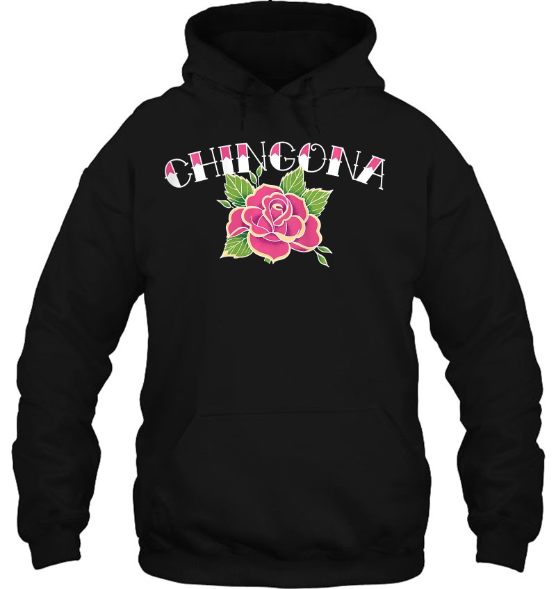 Womens Chingona Retro Vintage Tattoo Pink Rose Mugs