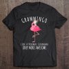 Womens Grammingo Like An Grandma Only Awesome Floral Flamingo Gift Tee