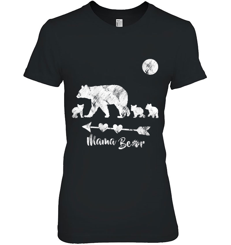 Womens Mama Bear Shirt With Three Cute Bear Cubs - Mothers Day Gift Hoodie