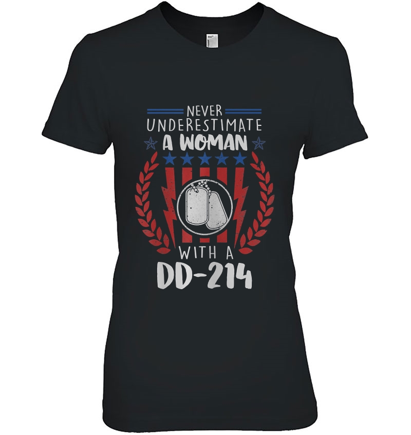 Womens Never Underestimate A Woman With A Dd214 Ver2 Hoodie