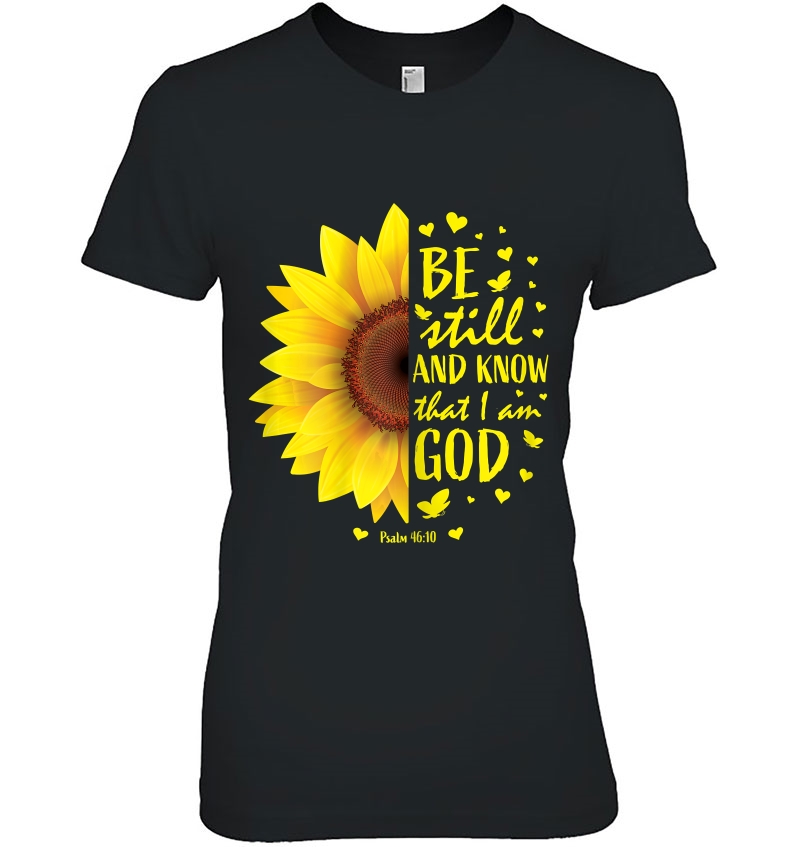 Womens Psalm 4610 Be Still Bible Verse Gifts Women Cute Sunflower Hoodie