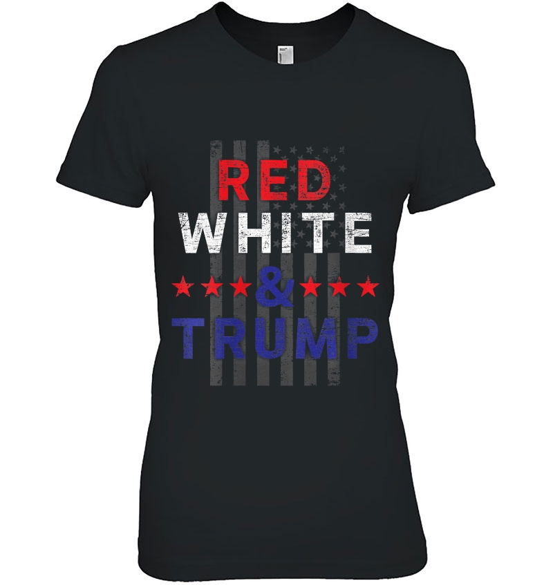 Womens Red White And Trump Usa Flag 2020 Election Donald Trump Ladies Tee