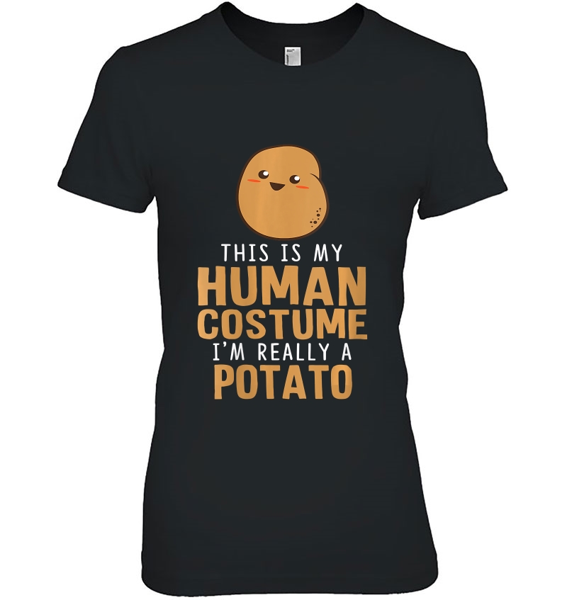 Womens This Is My Human Costume I'm Really A Potato Halloween Hoodie