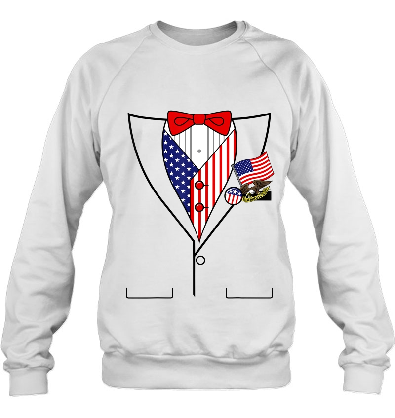 American Flag Patriotic Pins Tux Costume Graphic Sweatshirt