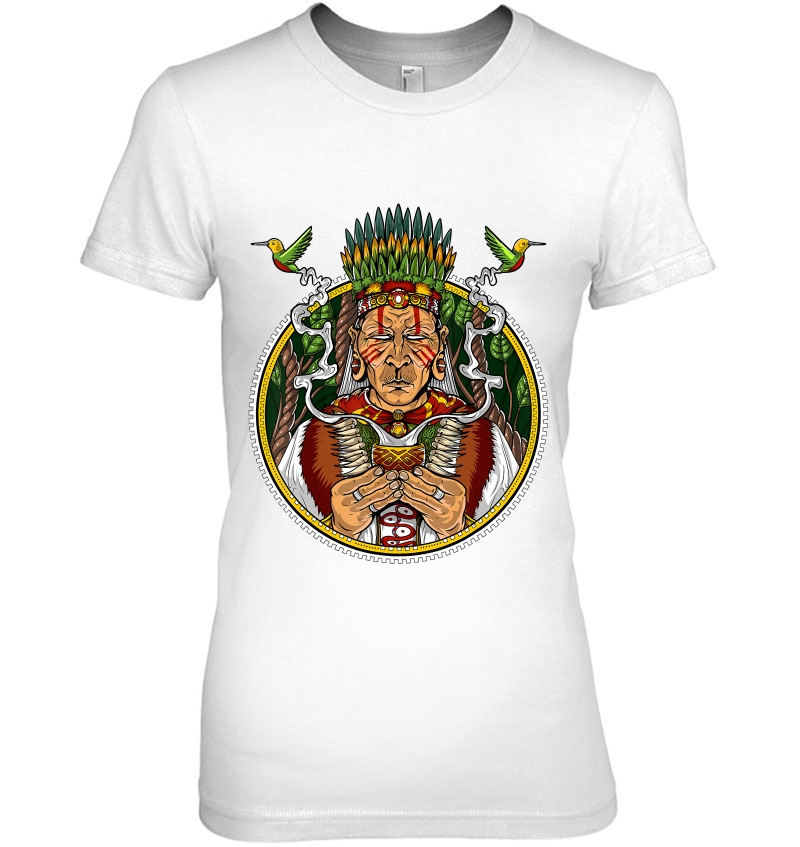 Ayahuasca Shaman Psychedelic Dmt Hippie Festival Ladies Tee