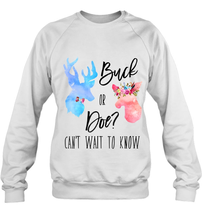 Buck Or Doe Can't Wait To Know Shirt Gender Reveal Party Tee Mugs