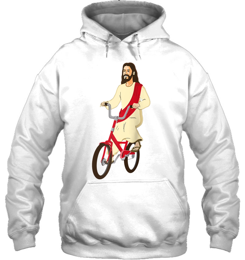 Christ On A Bike Lord Jesus God Bicycle Inspired Gift Raglan Baseball Tee Mugs