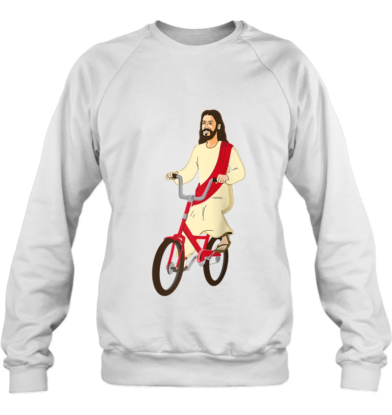 Christ On A Bike Lord Jesus God Bicycle Inspired Gift Raglan Baseball Tee Mugs