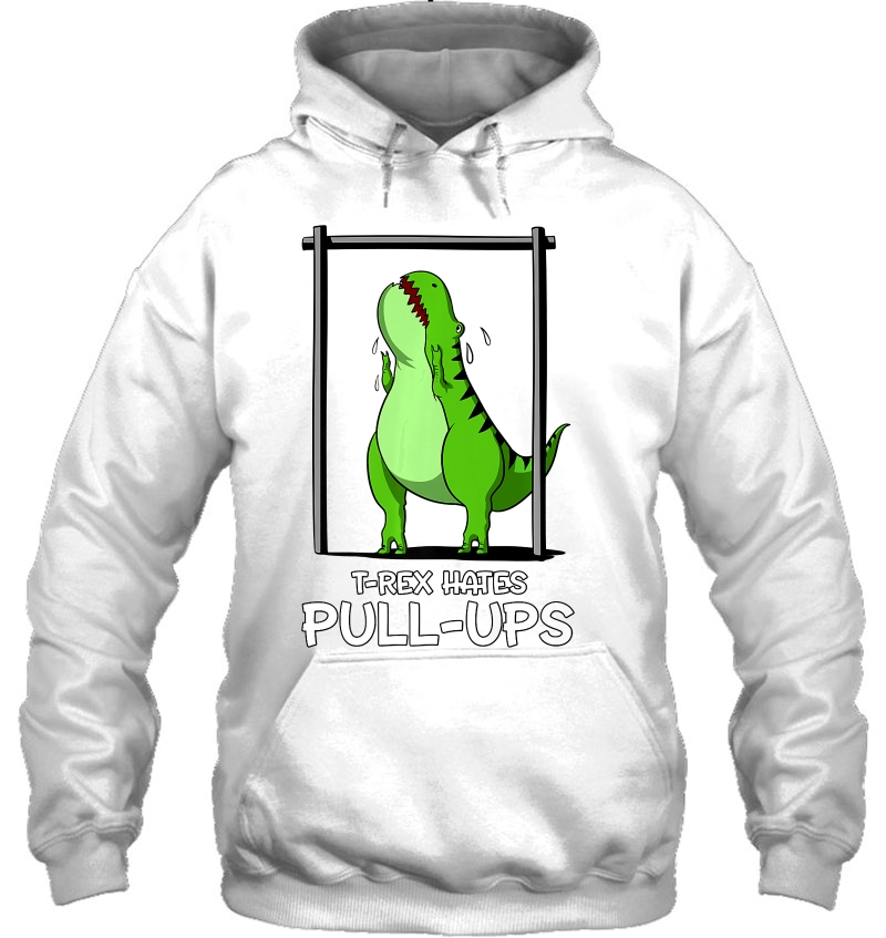 Dinosaur T-Rex Hates Pull Ups Fitness Gym Workout Exercising Premium Hoodie