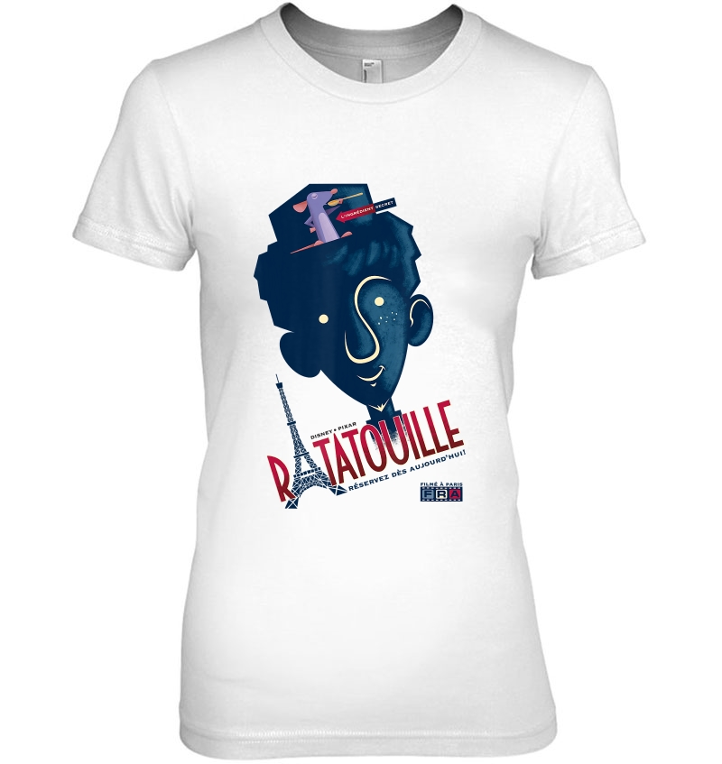 Pixar Ratatouille Alfredo And Remy Blue Hue Portrait Ladies Tee