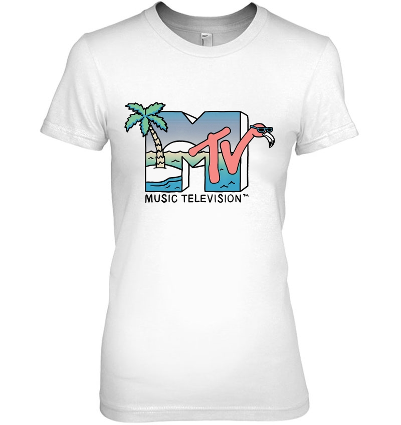 Mtv Beachy Flamingo Scene Retro Logo Graphic Hoodie