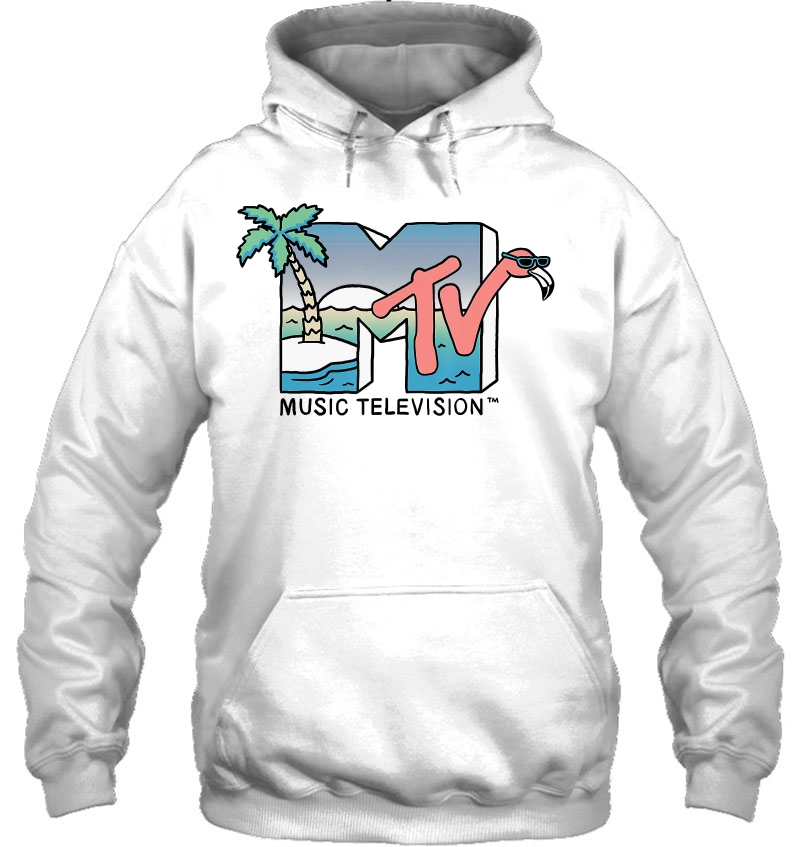 Mtv Beachy Flamingo Scene Retro Logo Graphic Mugs