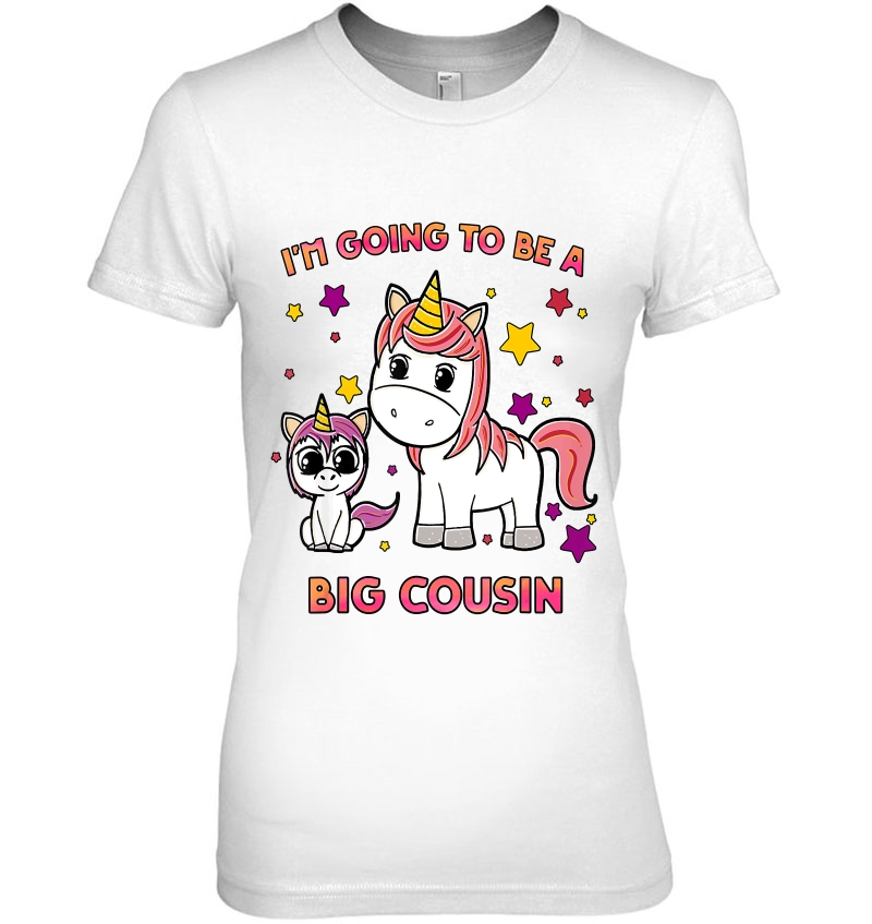 New Girls Unicorn Big Cousin I'm Going To Be A Big Cousin Hoodie