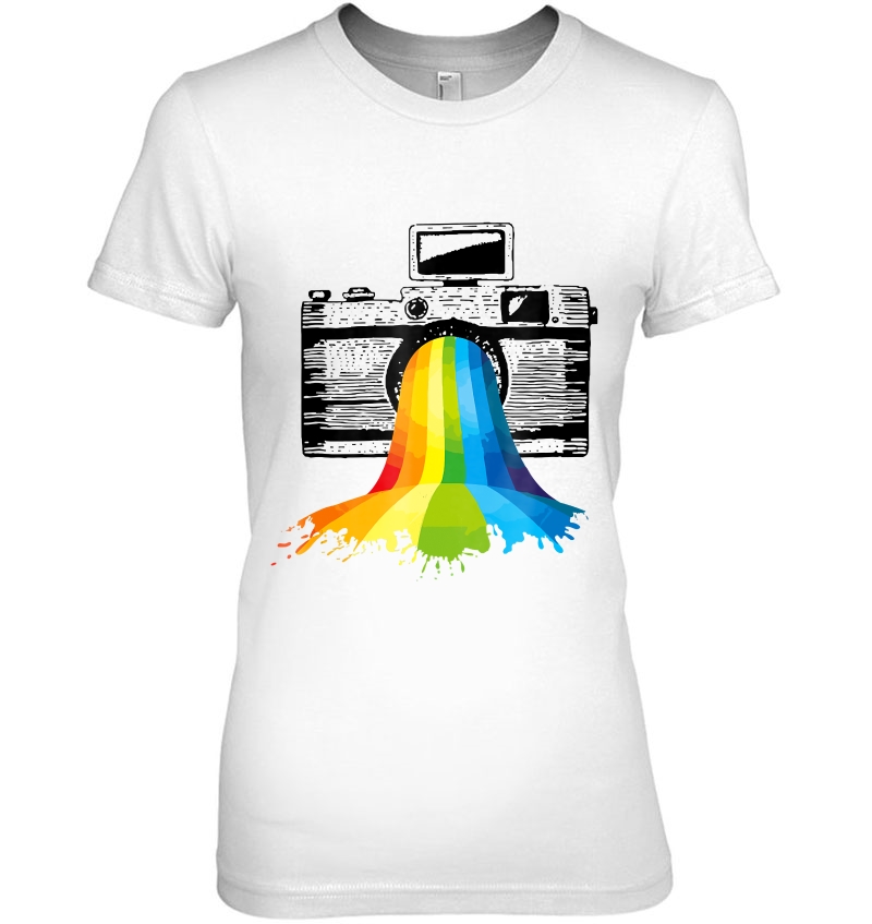 Photography Art Camera Rainbow Photographer Gift Ladies Tee