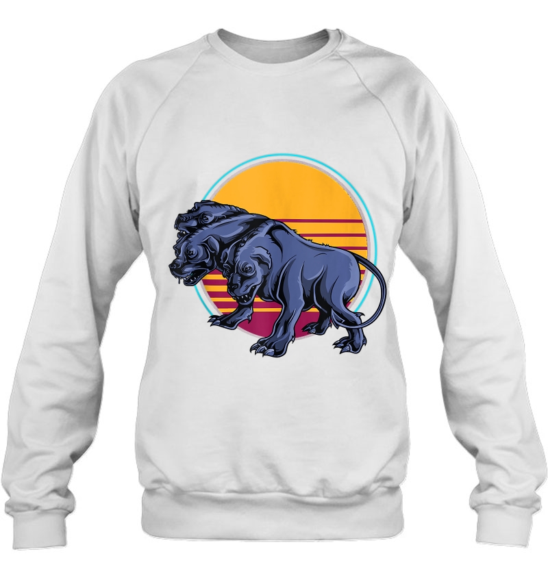 Retrowave 80S Cerberus Dog Greek Mythology Gift Tank Top Sweatshirt