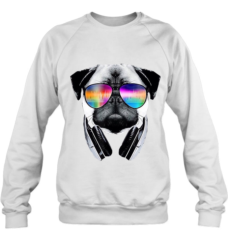 Trippy Pug Dog Wearing Music Equalizer Sunglasses Mugs