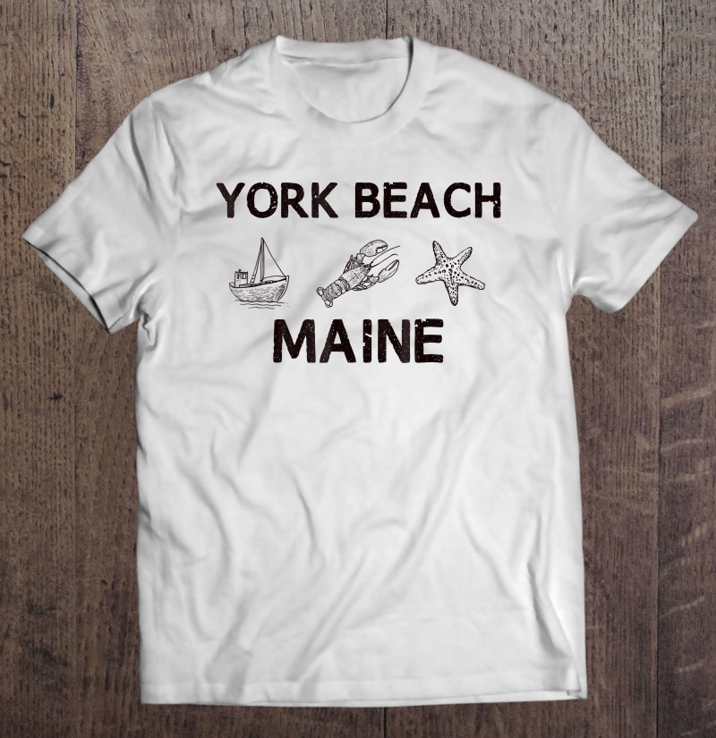 York Beach Maine Lobster Starfish Boat Tee Shirt Shirt