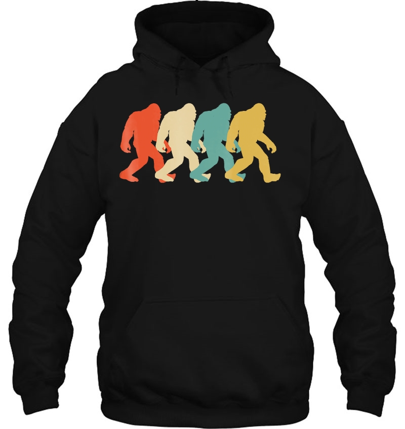 Bigfoot Silhouette Retro Pop Art Sasquatch Graphic Hoodie
