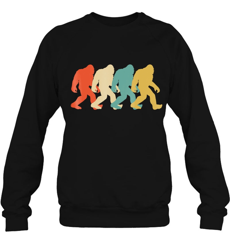 Bigfoot Silhouette Retro Pop Art Sasquatch Graphic Sweatshirt