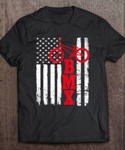 Bmx Shirt Usa American Flag Sport Fan Bike Biking Tee