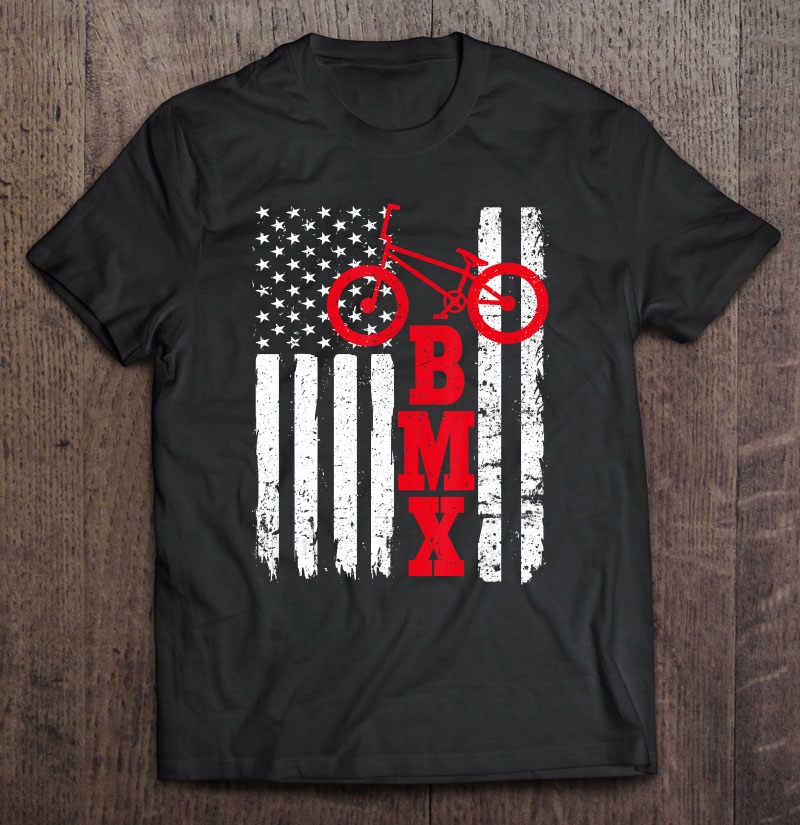 Bmx Shirt Usa American Flag Sport Fan Bike Biking Shirt