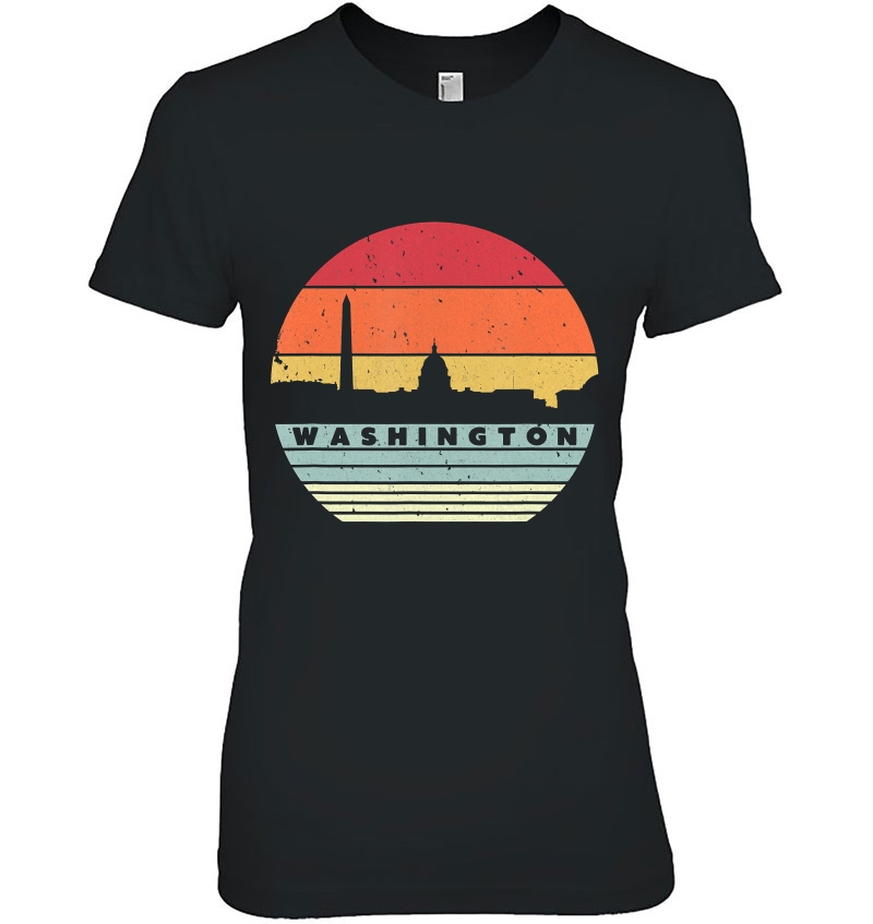 Washington Souvenir Shirt. Retro Style Usa Skyline Ladies Tee