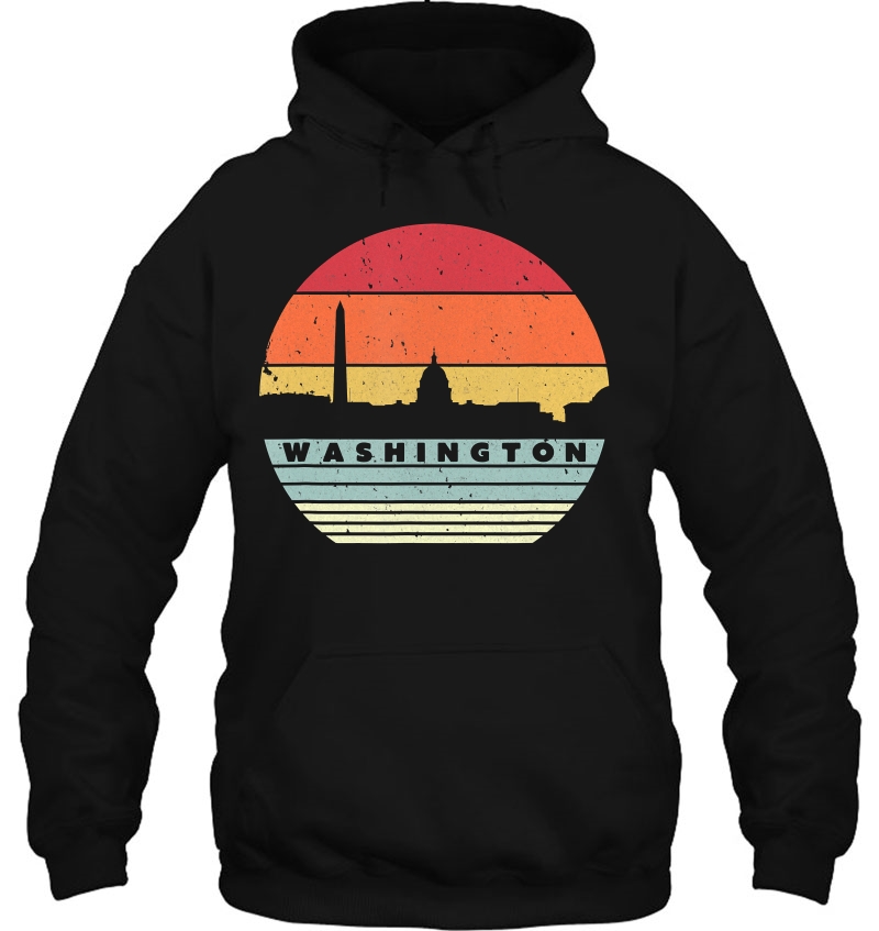 Washington Souvenir Shirt. Retro Style Usa Skyline Hoodie