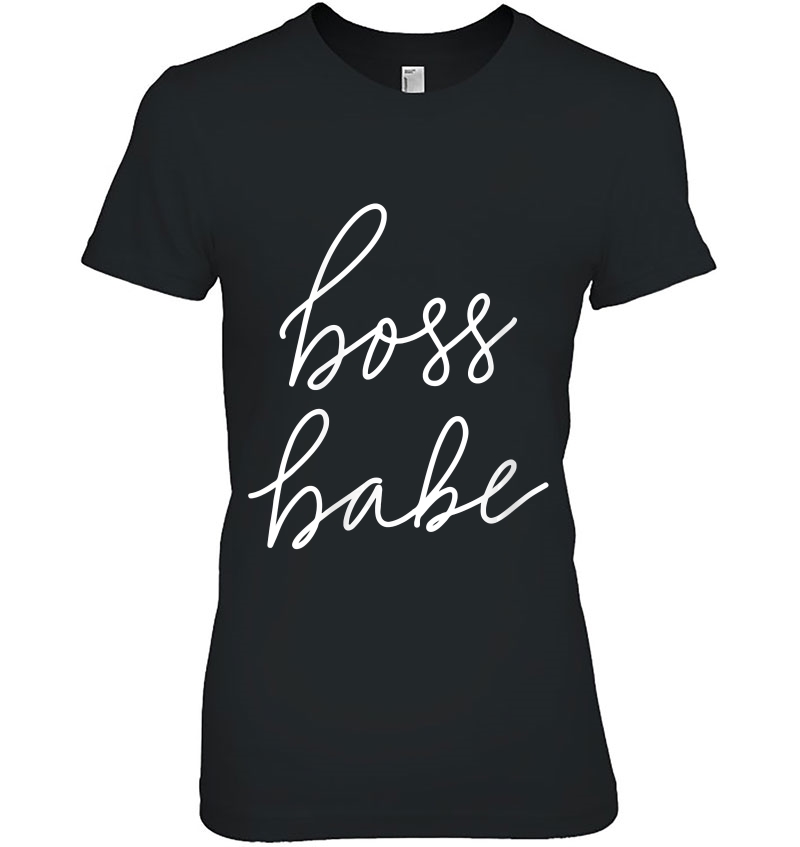 Womens Boss Babe Monoline Wht V-Neck Hoodie