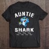 Womens Funny Auntie Shark Autism Shirt Doo Doo Cute Gift Tee