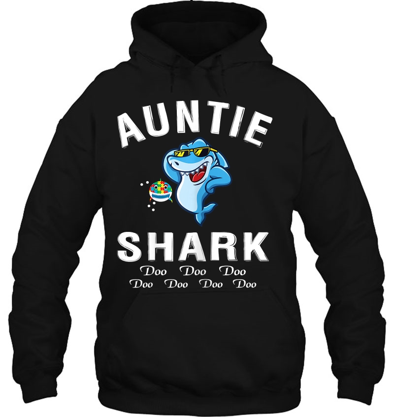 Womens Funny Auntie Shark Autism Shirt Doo Doo Cute Gift Mugs