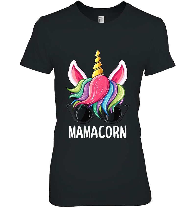 Womens Funny Mother Unicorn Face With Sunglasses Mom Gift Mamacorn Tank Top Hoodie