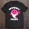 Womens Mommy Shark Gift Cute Baby Shark Design Family Set For Women V-Neck Tee