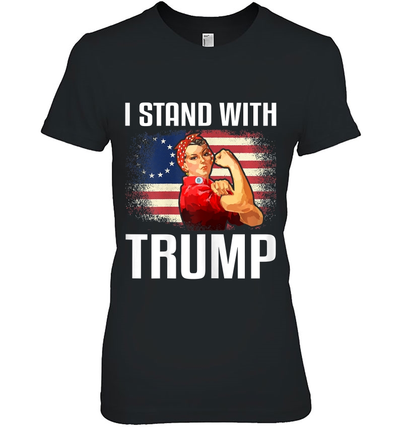 Womens Republican Rosie The Riveter I Stand With Trump Hoodie