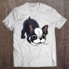 Dog Boston Terrier Puppy Black White Breed Graphic Print Tee