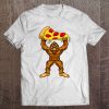 Funny Bigfoot Carrying Pizza Slice Sasquatch Pepperoni Pizza Tee