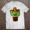 Funny Cowboy Cactus Mustache Succulent Spiny Cute Tee