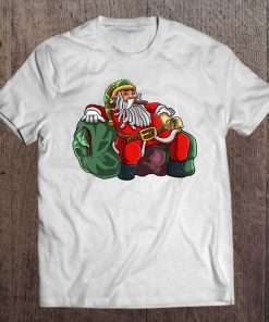 Funny Jamaican Christmas Rasta Santa Claus Rastafarian Tee