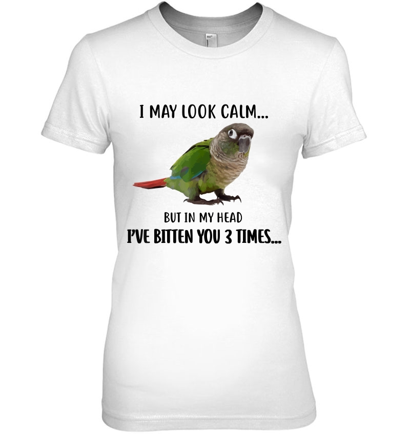 Green Cheek Conure Apparel, I May Look Calm Parrot Bird Hoodie