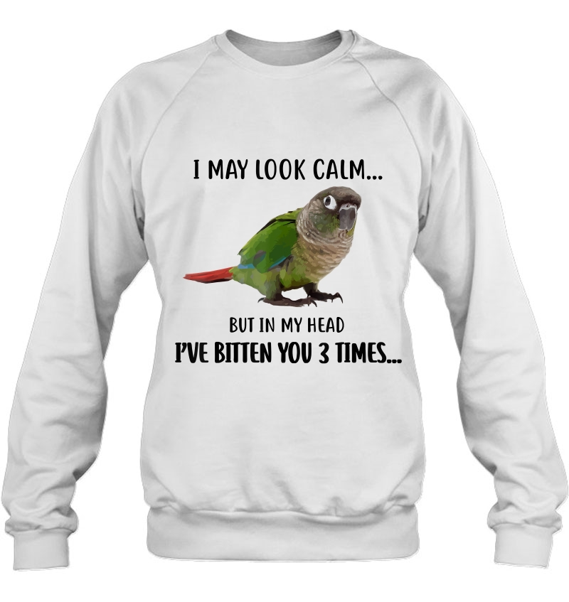 Green Cheek Conure Apparel, I May Look Calm Parrot Bird Mugs