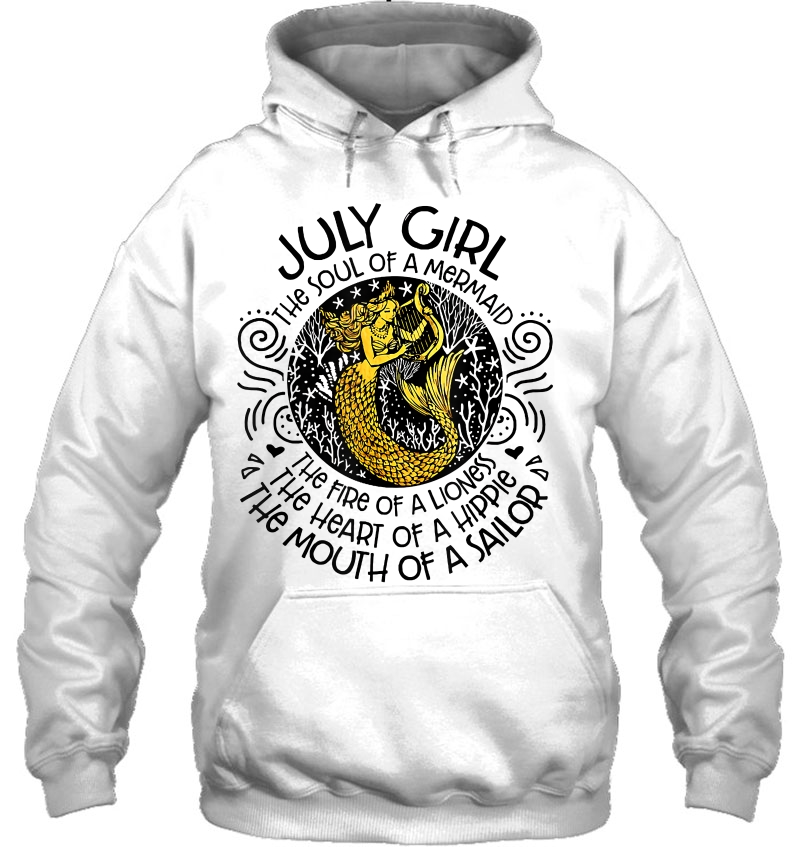 July Girl The Soul Of A Mermaid The Fire Of A Lioness Tshirt Mugs