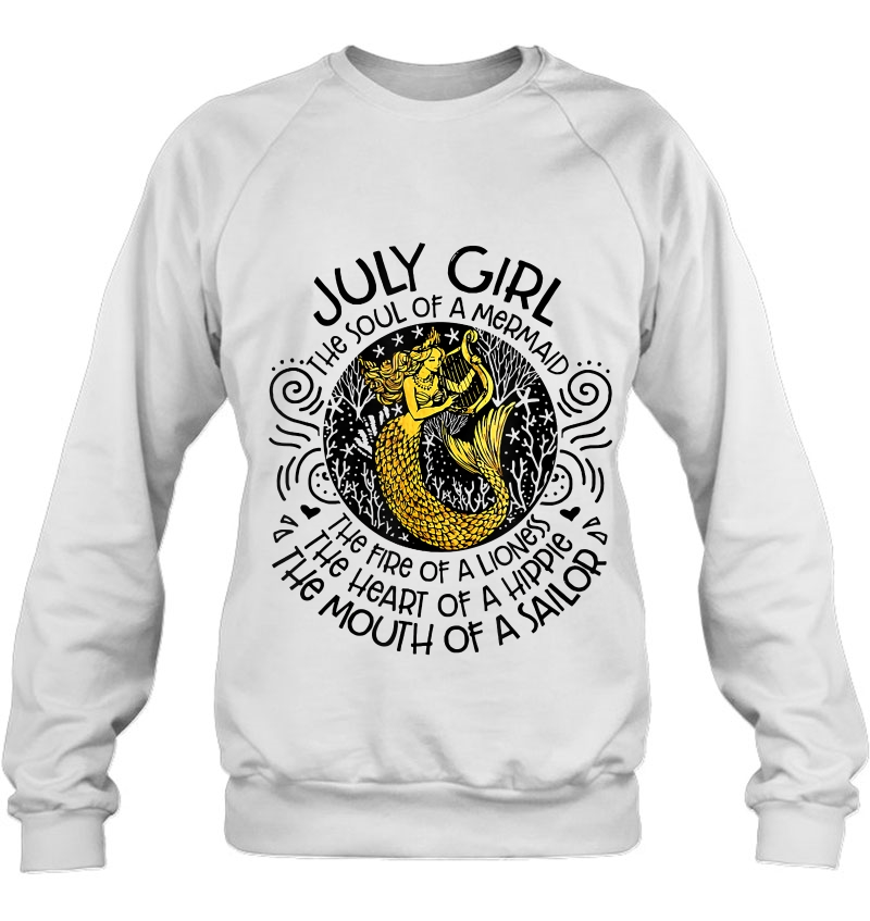 July Girl The Soul Of A Mermaid The Fire Of A Lioness Tshirt Mugs