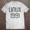 Linux 1991 For Geeks Who Love Free Software Tee