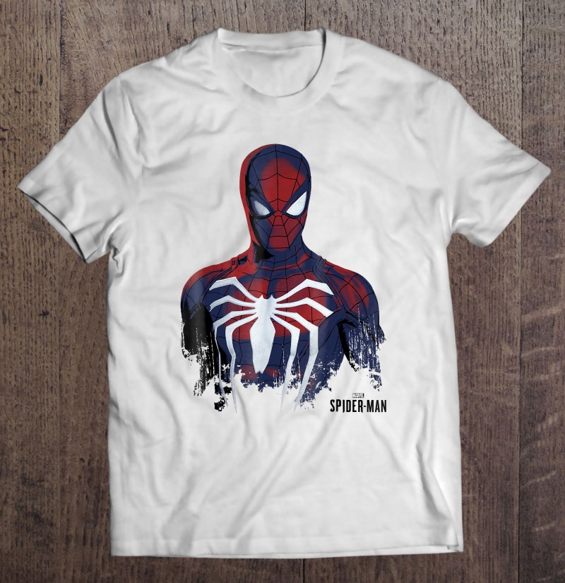 Marvel's Spider-Man Game Grunge Portrait Graphic Shirt