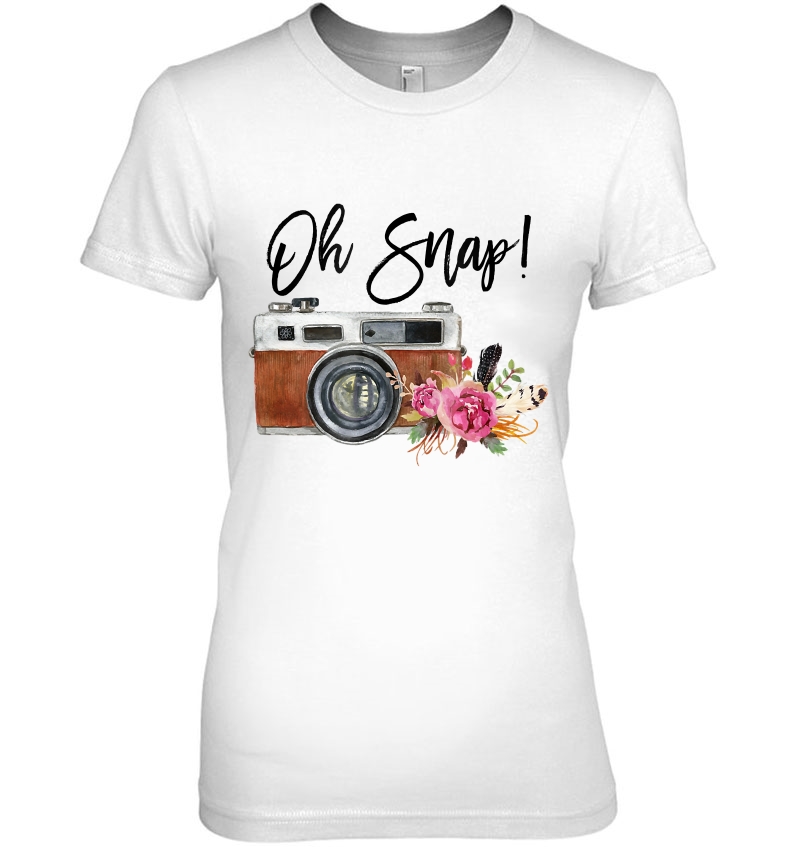 Oh Snap, Watercolor Camera, Girly Photography Hoodie