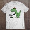 Smiletodaytees Funny T-Rex Dinosaur Playing Golf Tee