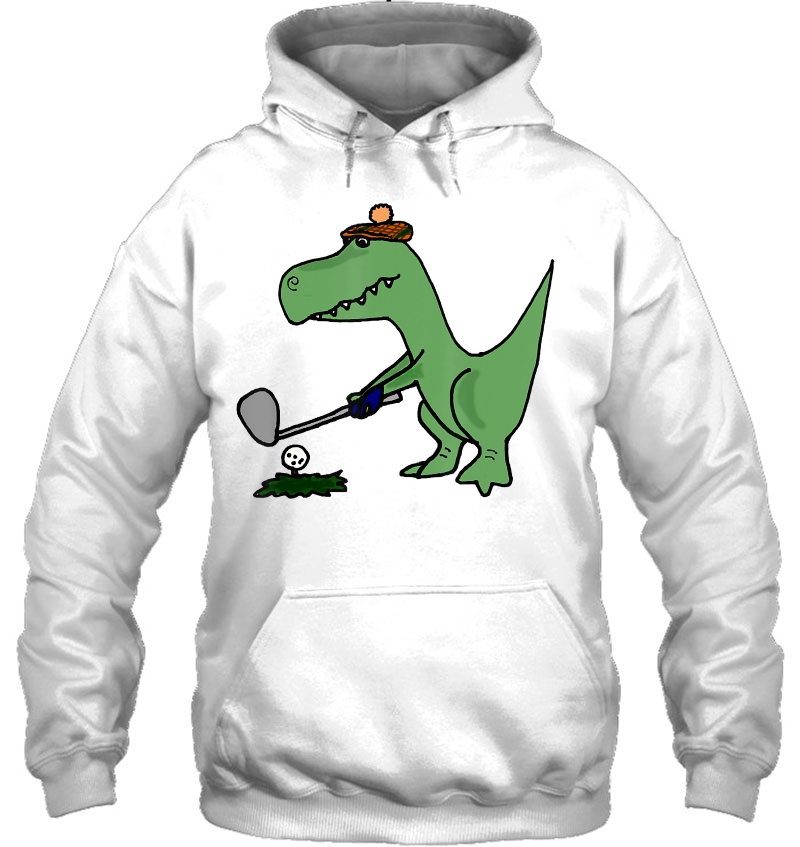 Smiletodaytees Funny T-Rex Dinosaur Playing Golf Mugs