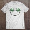 Smiling Weed Eyes Emojis Shirt Stoner Costume Christmas Gift Tee