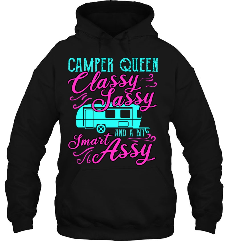 Camper Queen Funny Camping Outdoors Gift Sassy Smart Women Pullover Mugs